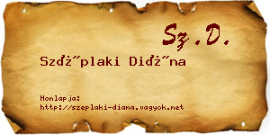 Széplaki Diána névjegykártya